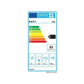 Novy D 828 - Hotte - groupe filtrant - Niche - largeur : 52.5 cm - profondeur : 27.5 cm - evacuation & recyclage - acier inoxydable