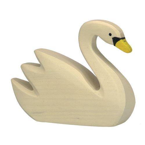 Animaux En Bois Cygne Nageant Figurine Holztiger