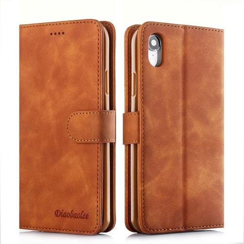 Etui en PU avec support marron pour votre Apple iPhone XR 6.1 pouces