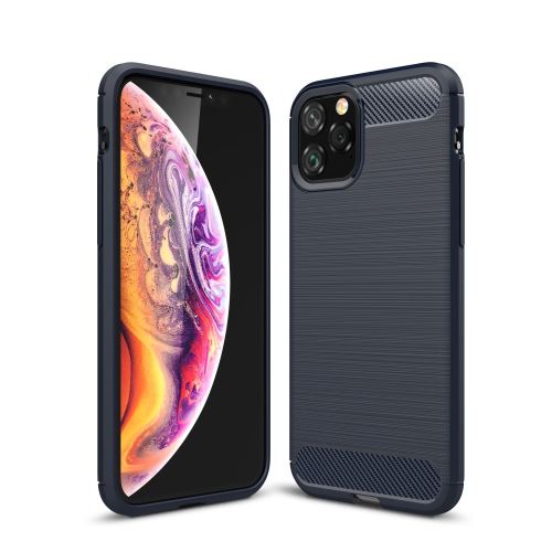 Coque en TPU fibre de carbone bleu foncé pour votre Apple iPhone 5.8 pouces (2019)