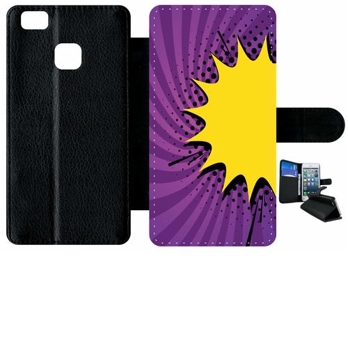 Etui À Rabat Huawei P9 Lite Fond Comics Mauve