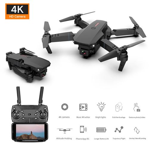 Drone X Pro 2.4G Wifi FPV 4K HD Caméra Quadricoptère Pliable RC- Noir