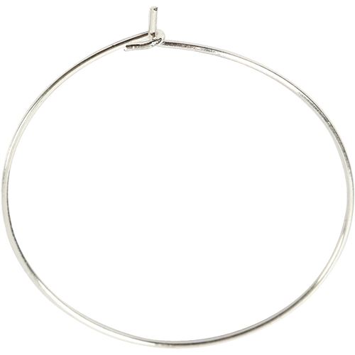 Creotime boucles d'oreilles créoles 30 mm argentées 6 pièces