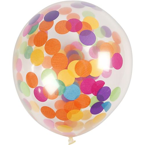 Creotime ballons pour hélium avec confetti 10 pièces