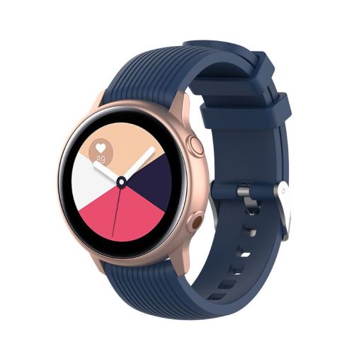 Bracelet Sport en Silicone confortable Remplacement pour Samsung Galaxy Watch 46mm - Bleu foncé (Taille S)
