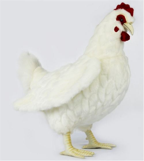 Anima Peluche Poule Blanche 39 cm