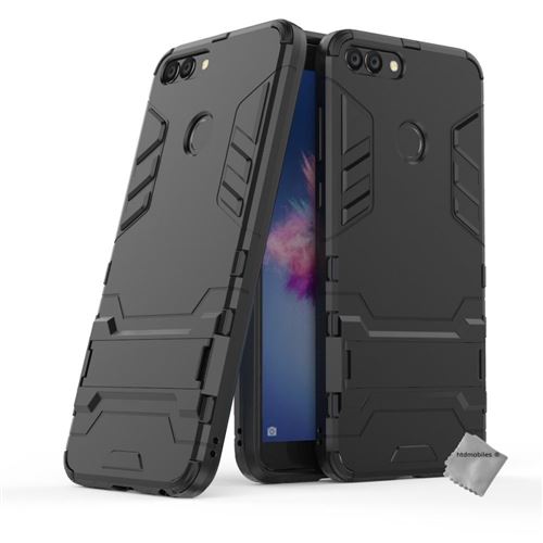 Housse etui coque rigide anti choc pour Huawei P Smart avec verre trempe - NOIR