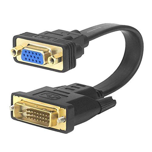 HYZUO Active DVI-D Dual Link 24 + 1 Mâle vers VGA Femelle Adaptateur Convertisseur de Câble Plat
