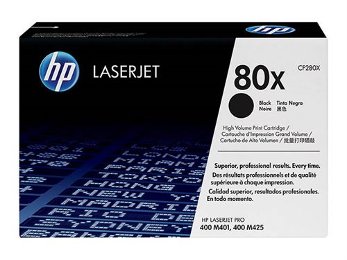 HP 80x - à rendement élevé - noir - originale - LaserJet - cartouche de toner (CF280X)