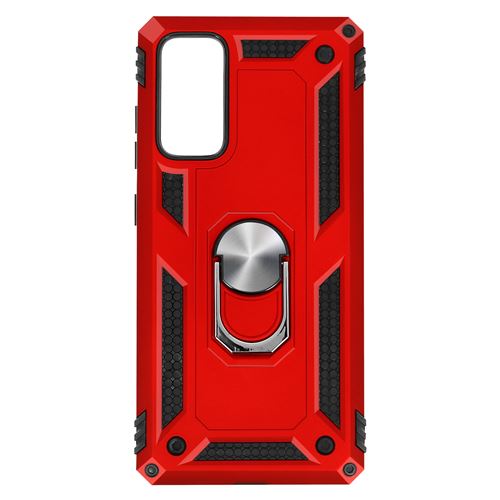 Coque pour Samsung Galaxy S20 FE Antichoc Bi-matière Bague Support Vidéo rouge