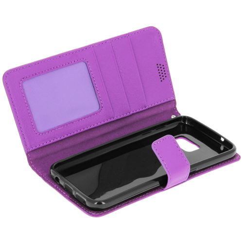 Avizar Housse Etui Folio Portefeuille Violet Samsung Galaxy S7 - Fonction Support