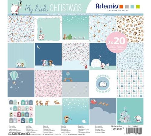 Papier Scrapbooking Artemio - My little Xmas - 30,5 x 30,5 cm - 40 pcs