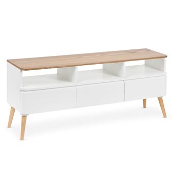 63 Sur Meuble Tv Scandinave Bergen Bois Et Blanc Achat Prix