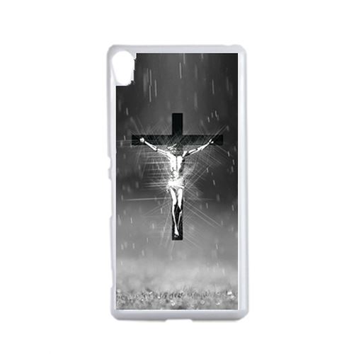 Coque Jésus Croix Noir Et Blanc Compatible Sony Xperia X Transparent