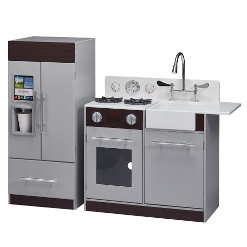 Teamson jeu de cuisine enfant en bois dinette grise fille garçon TD-12302B