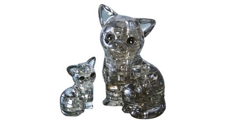 Puzzle 49 Pièces : Puzzle 3D en Plexiglas - Chat et chaton, HCM Kinzel