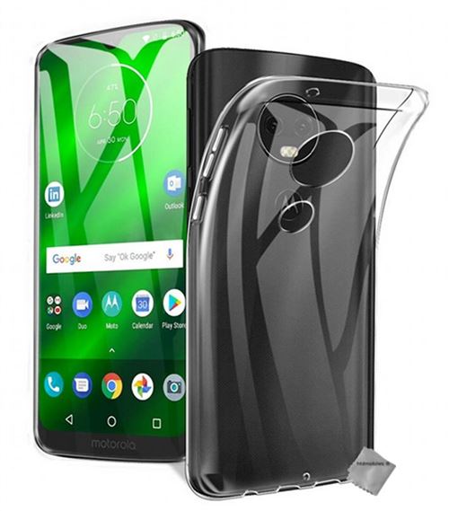 Housse etui coque silicone gel fine Motorola Moto G7 + film ecran TRANSPARENT TPU - htdmobiles