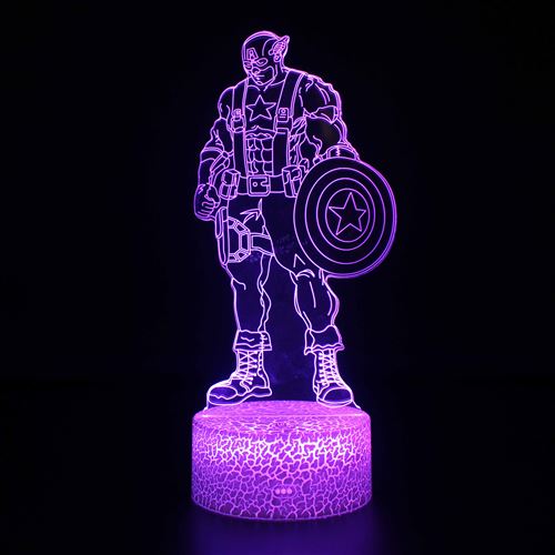 Lampe 3D Tactile Veilleuses Enfant 7 Couleurs avec Telecommande - Avengers #218