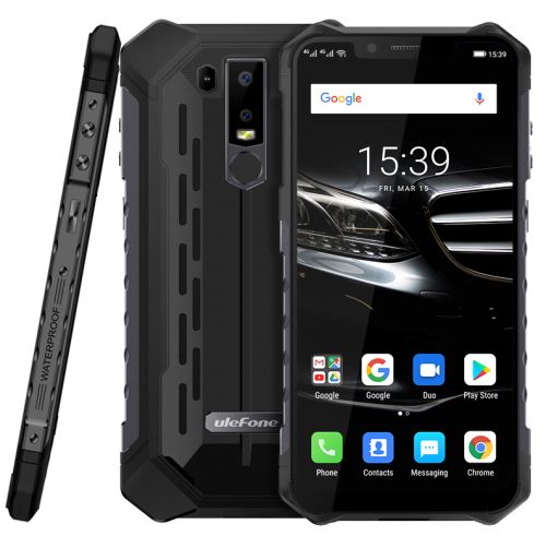 Ulefone Armor 6E 4G Phablet 6.2 pouces Android 9.0 4 Go RAM 64 Go ROM empreinte digitale 5000mAh Noir EU