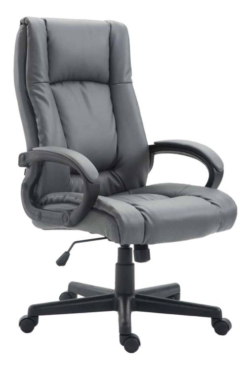 Fauteuil de Bureau XL Sparta en Similicuir - Chaise de bureau avec Hauteur Réglable et Pivotante - Couleur Gris