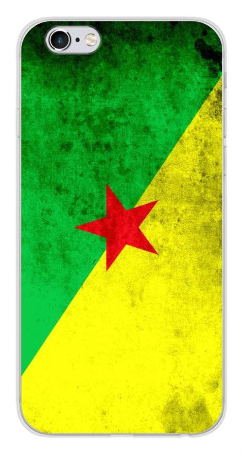 Coque en silicone imprimée compatible iPhone 6 Plus iPhone 6S Plus Drapeau Guyane