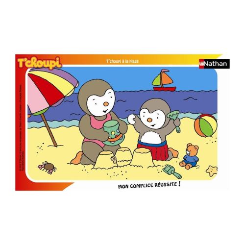 Puzzle 15 Pièces : T'Choupi à la plage, Nathan