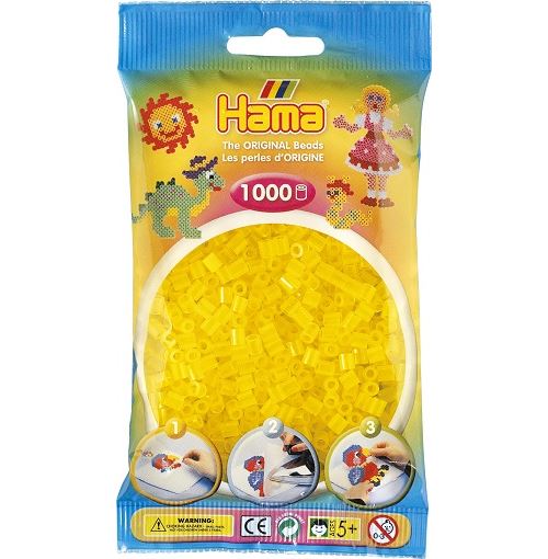 1 000 perles standard (Ø5 mm)- jaune transparent