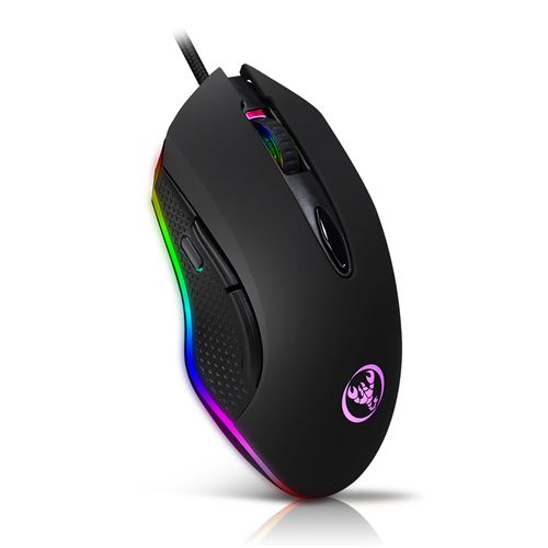 S500 Gaming Mouse Souris mécanique filaire USB max. Programmation de 4800DPI 6 boutons respirant la souris LED Gamer pour PC portable noir
