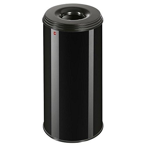 Hailo 0950?732 profiline safe flamme lösch ender corbeille à papier en tôle dacier, couvercle 45 l, noir, xl 0950-732