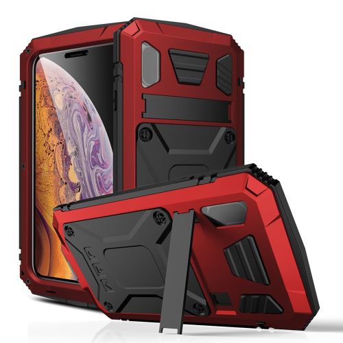 Coque en silicone tout avec béquille rouge pour votre Apple iPhone XR 6.1 pouces