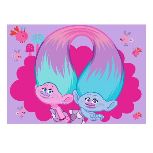 Tapis enfant Les Trolls 133 x 95 cm Disney Super Cool