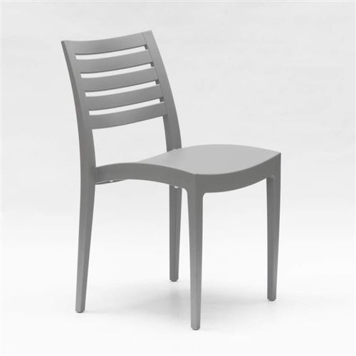 24 Chaises Firenze Grand Soleil polypropylène restaurant promo offre stock, Couleur: Gris