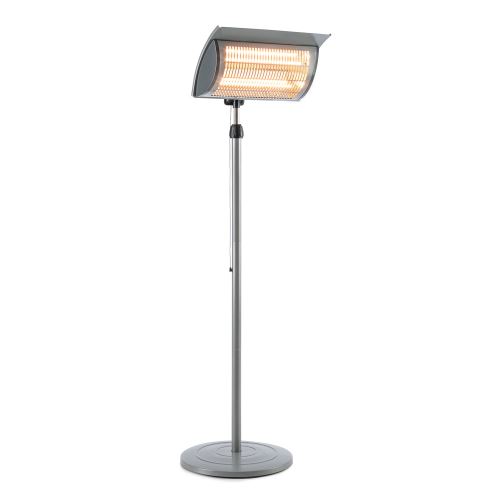 Blumfeldt Heat Guard Focus Chauffage Halogène Extérieur Pour Terrasse Ou Jardin - Radiateur Infrarouge Rapide 1000W - 2000W - Gris