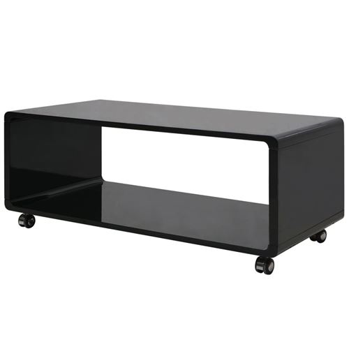vidaXL Table basse noire haute brillance