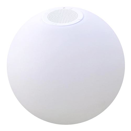 Boule lumineuse enceinte bluetooth sans fil LED blanc/multicolore dimmable BOBBY PLAY Ø30cm avec télécommande et socle induction