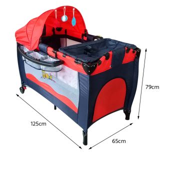 30 Sur Lit Bebe De Voyage Jeobest Avec Pliant Table A Langer Et Jouets Rouge Et Noir Lit Pour Enfant Achat Prix Fnac