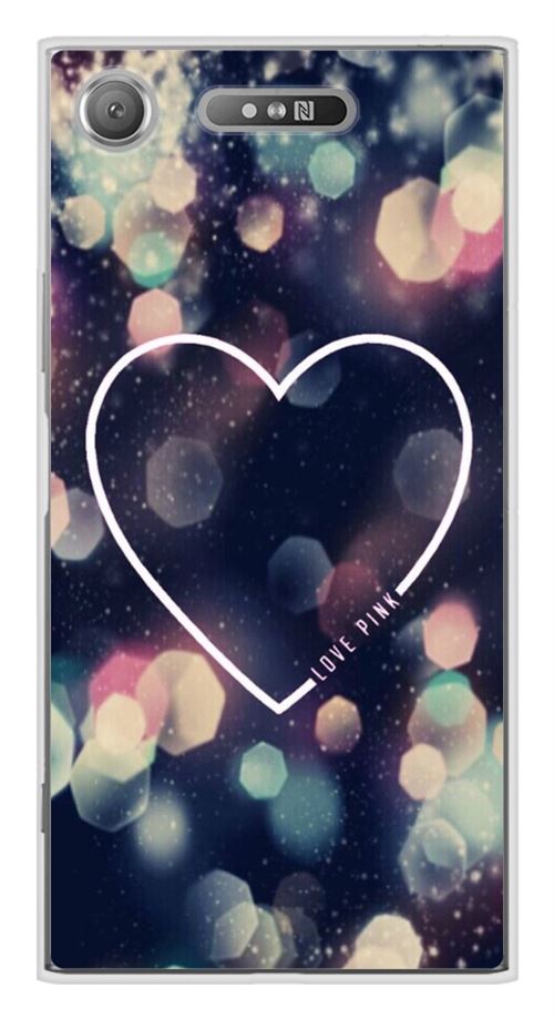 Coque en silicone imprimée compatible Sony Xperia XZ1 Coeur Love