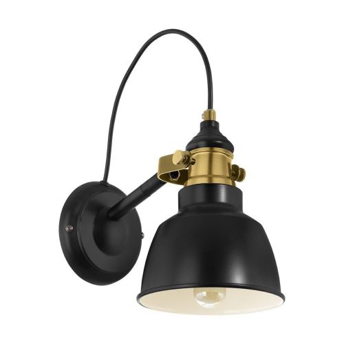 Applique murale vintage thornford L : 14,5 cm à intensité variable Noir, brunie