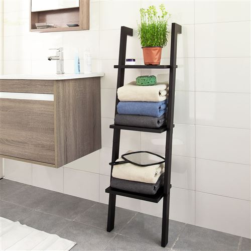 SoBuy® FRG32-SCH Étagère murale style échelle Salle de bain, Étagère échelle déco
