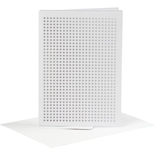 Cartes à broder avec enveloppes - 10,5 x 15 cm - 6 pcs