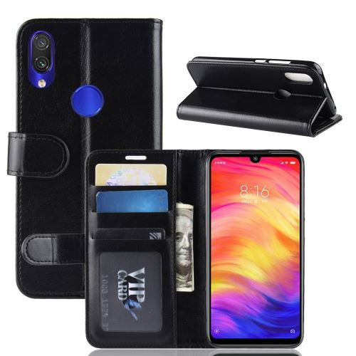 Etui en PU avec support noir pour votre Xiaomi Redmi Note 7