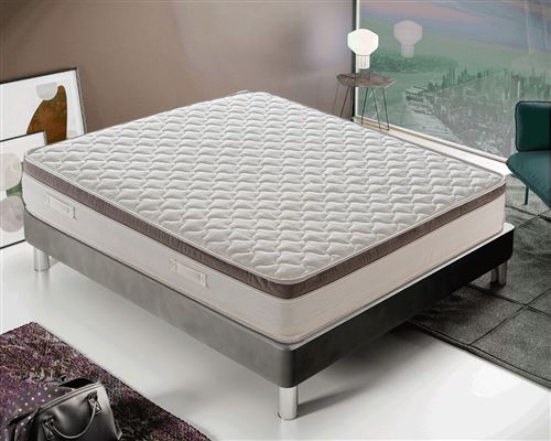 Matelas 180x2001600 ressorts ensachés - mousse mémoire 6 cm - orthopédique - gel mémoire - 13 zones de confort
