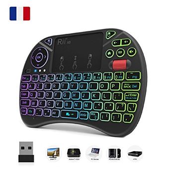 Clavier sans fil rétroéclairé 7 couleurs avec souris Touchpad – Parfait  pour les mini PC et Android TV Box ! - Temu France