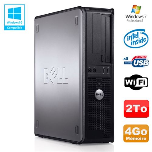 Acheter Pc dell optiplex 780 dt intel e5200 2,5ghz 4go disque 2000go wifi win 7 pro - 159,00 € Pc dell optiplex 780 dt intel e5200 2,5ghz 4go disque 2000go wifi win 7 pro - Dell reconditionné disponible sur Fnac