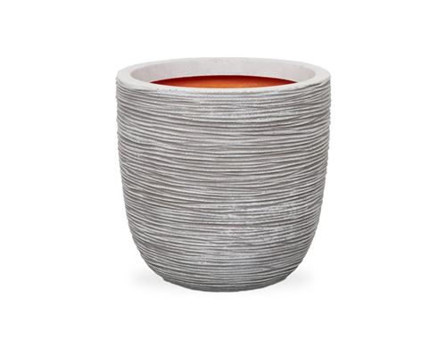 Pot de fleurs NATURE RIB -  Plastique - Ivoire - 35x34 cm - CAPI EUROPE