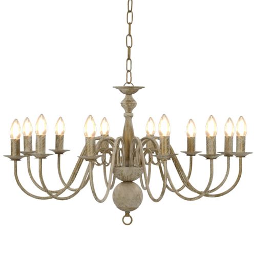 Lustre Blanc antique 12 ampoules E14 Vidaxl Blanc
