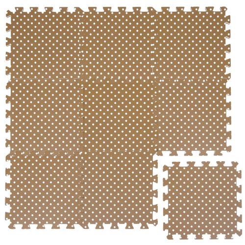 LittleTom Tapis de Jeu Doux pour Bébé Dalles Puzzle en Mousse Brun Clair Points