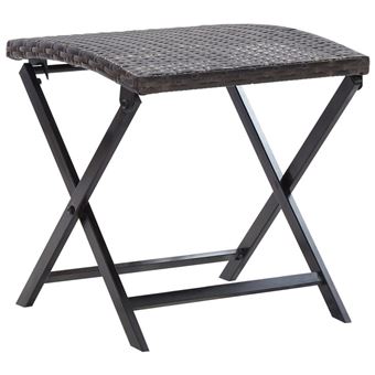 Tabouret pliable Résine tressée Marron - 1