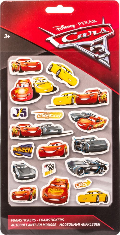 Disney Cars 3 autocollants en mousse 18 pcs