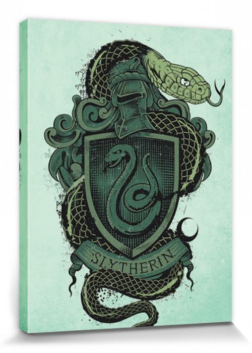 Harry Potter Poster Reproduction Sur Toile Tendue Sur Chassis Blason De Serpentard 80x60 Cm Autre Poster Top Prix Fnac
